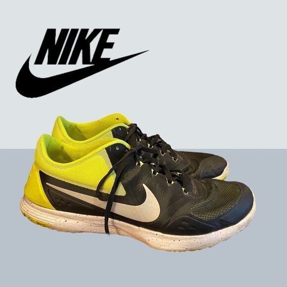 Nike FS Lite Trainer 2 'Black Volt' Sneakers 13 - Picture 1 of 5